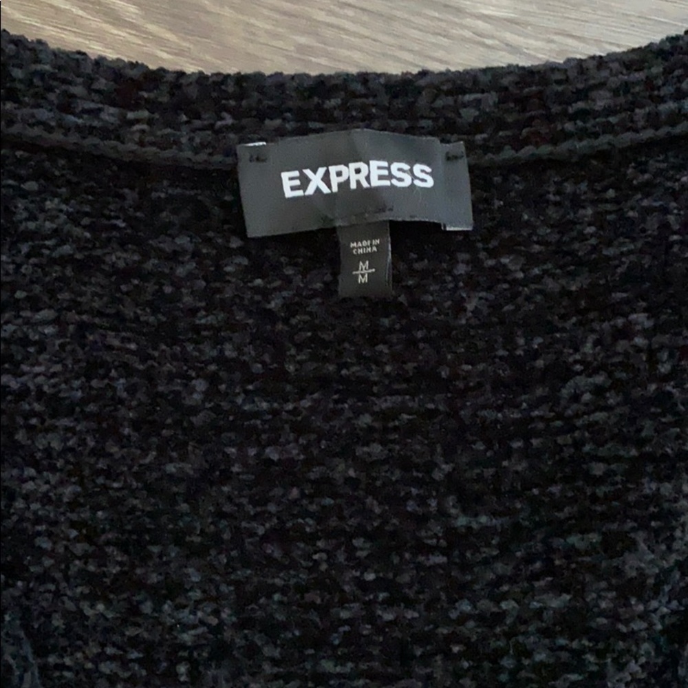 Express Chenille Black Sweater - Picture 6 of 8